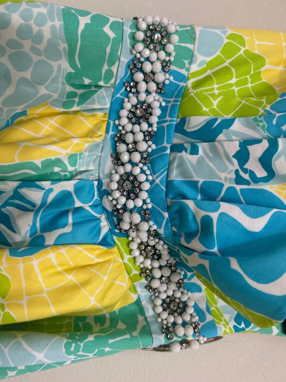 NWT Lilly Pulitzer Strapless Lagoon Green Summer Nights Dress - Picture 4 of 9